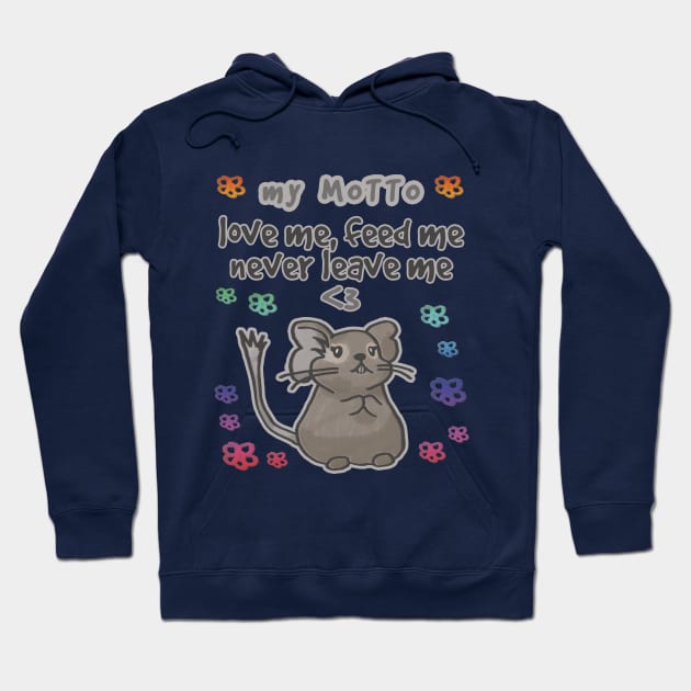 Degu Motto Hoodie by Mystical_Illusion